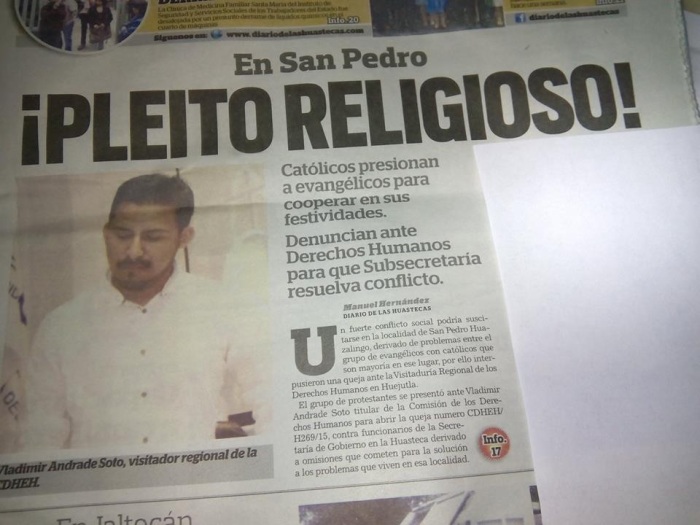 Intolerancia religiosa en la Huasteca de Hidalgo